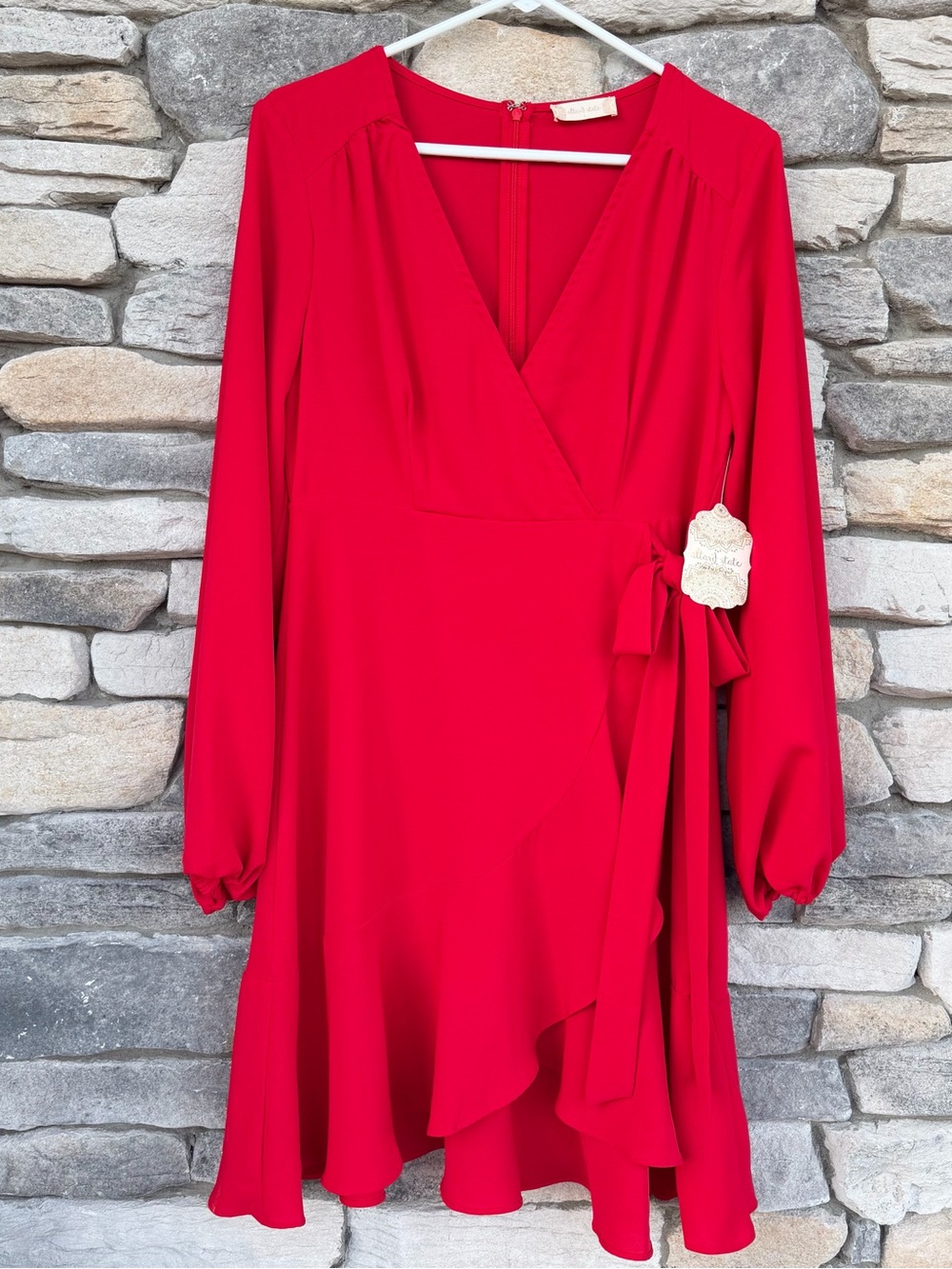 Altar’d State NWT Red Ruffle Wrap Mini Dress Large Holiday Party Cocktail
